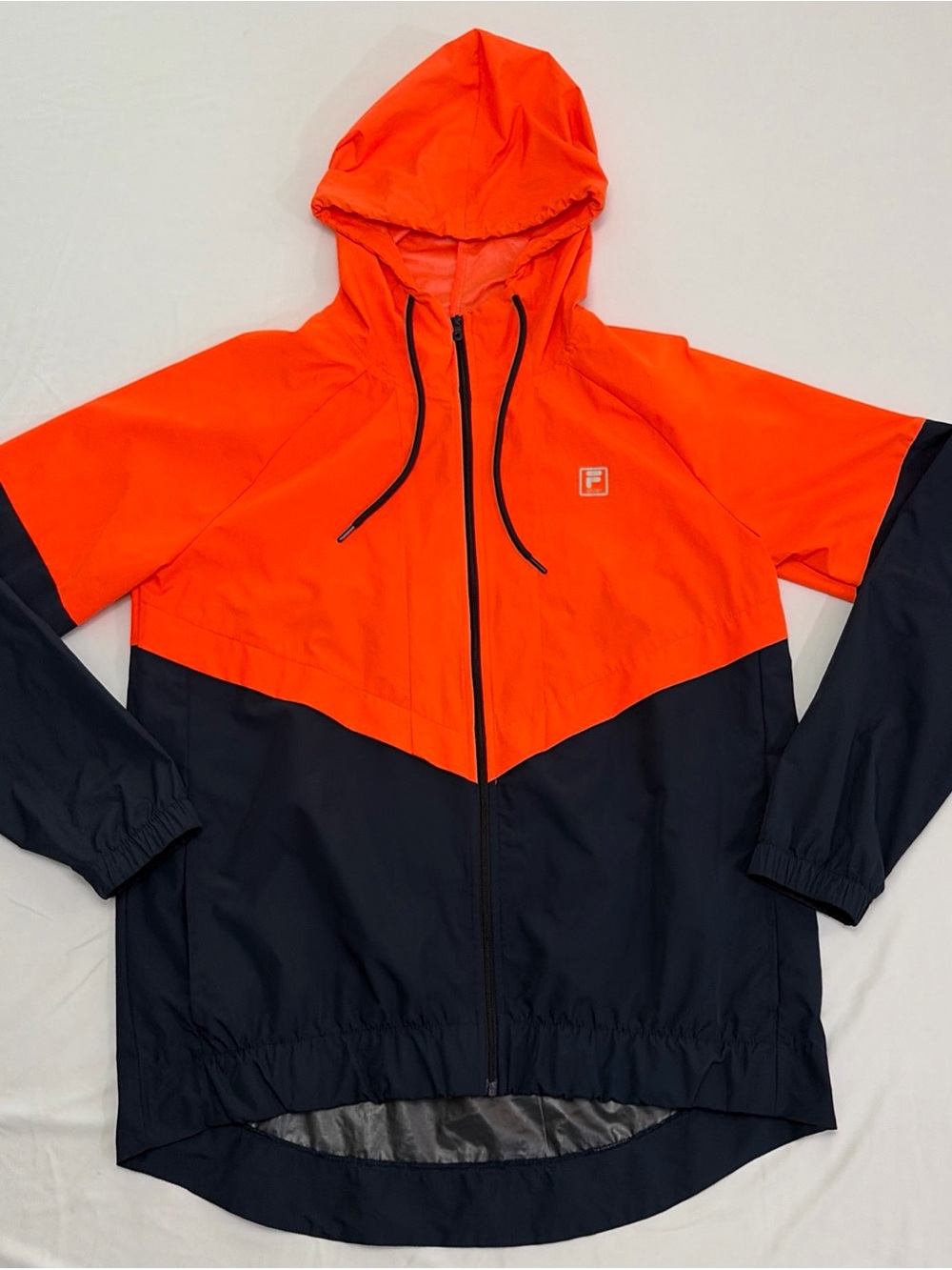 Fila Orange& Black Hooded Windbreaker Jacket